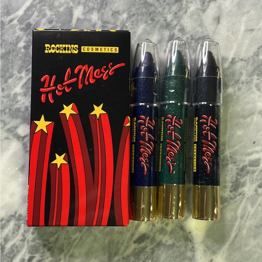 New Rockins Cosmetics Three Some Glitter Eye Pen Set